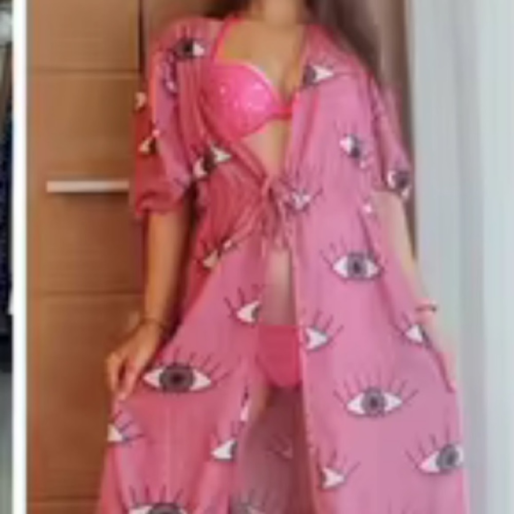 ALL EYES ON YOU PINK DUSTER - Picture 2 of 13